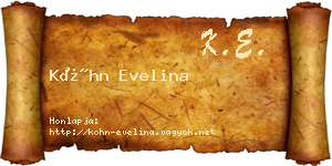 Kóhn Evelina névjegykártya